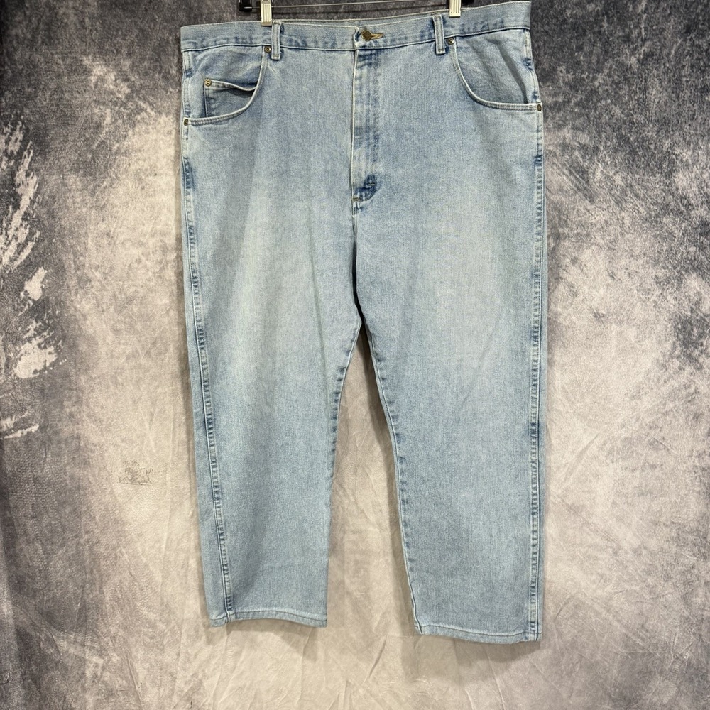 Wrangler Rugged Wear Mens Jeans 42x29 Light Wash Blue Denim Pants 35001VI